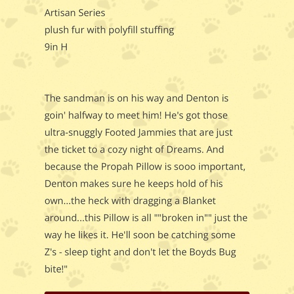 Boyds Denton P Jodibear 9” bear - w/original tags Collectible - Picture 5 of 5